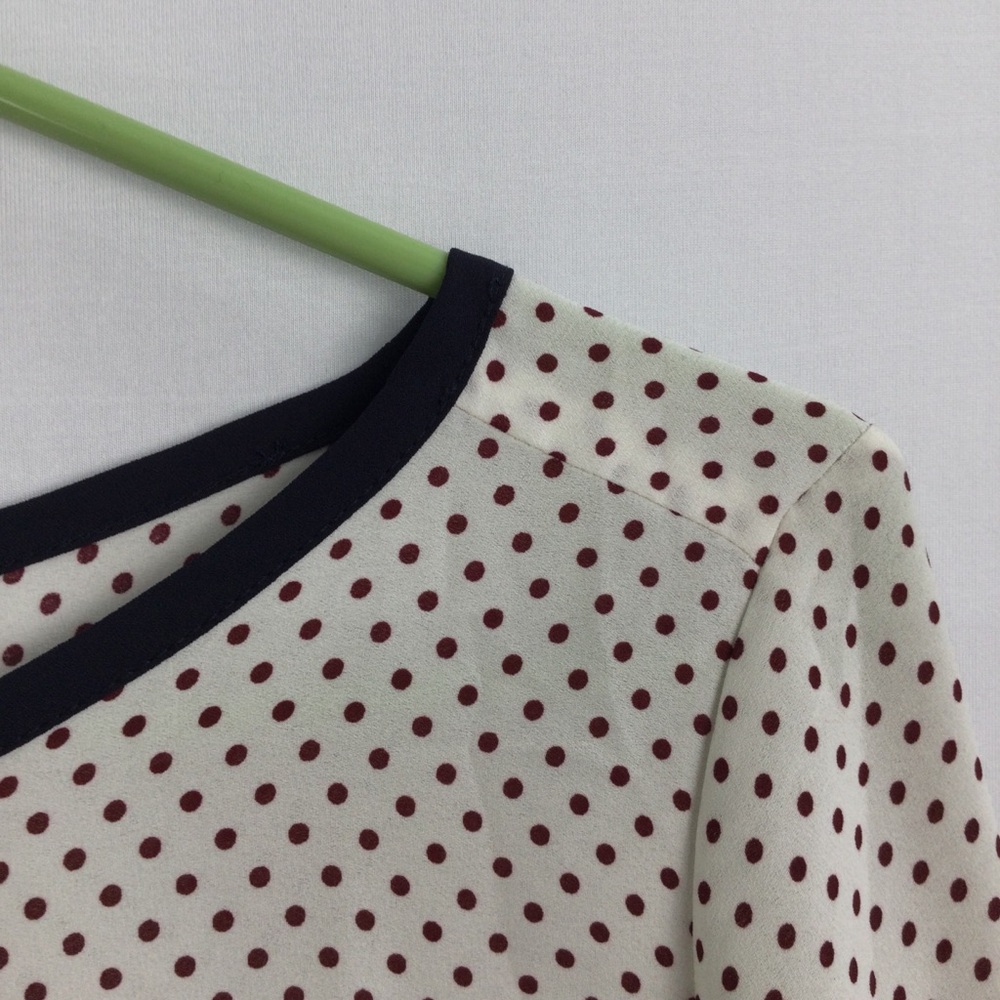 Loft Polka Dot Top Blouse Petite womens size M petite - Picture 3 of 5